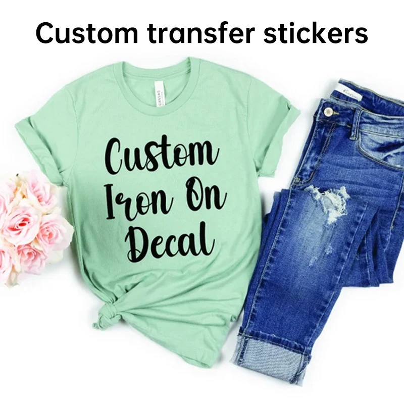 DIY Custom Vinyl Heat Transfer Sticker for Clothing or Bag or Other Products DTF Applique Logo Photo Custom