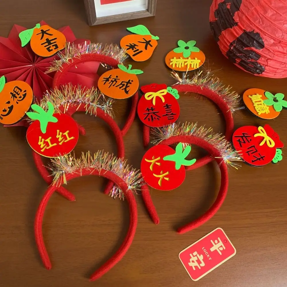 Red Hairband 2025 New Year Headband Cartoon Chinese Style Snake Year Headband New Year Headdress Felt Hair Hoop