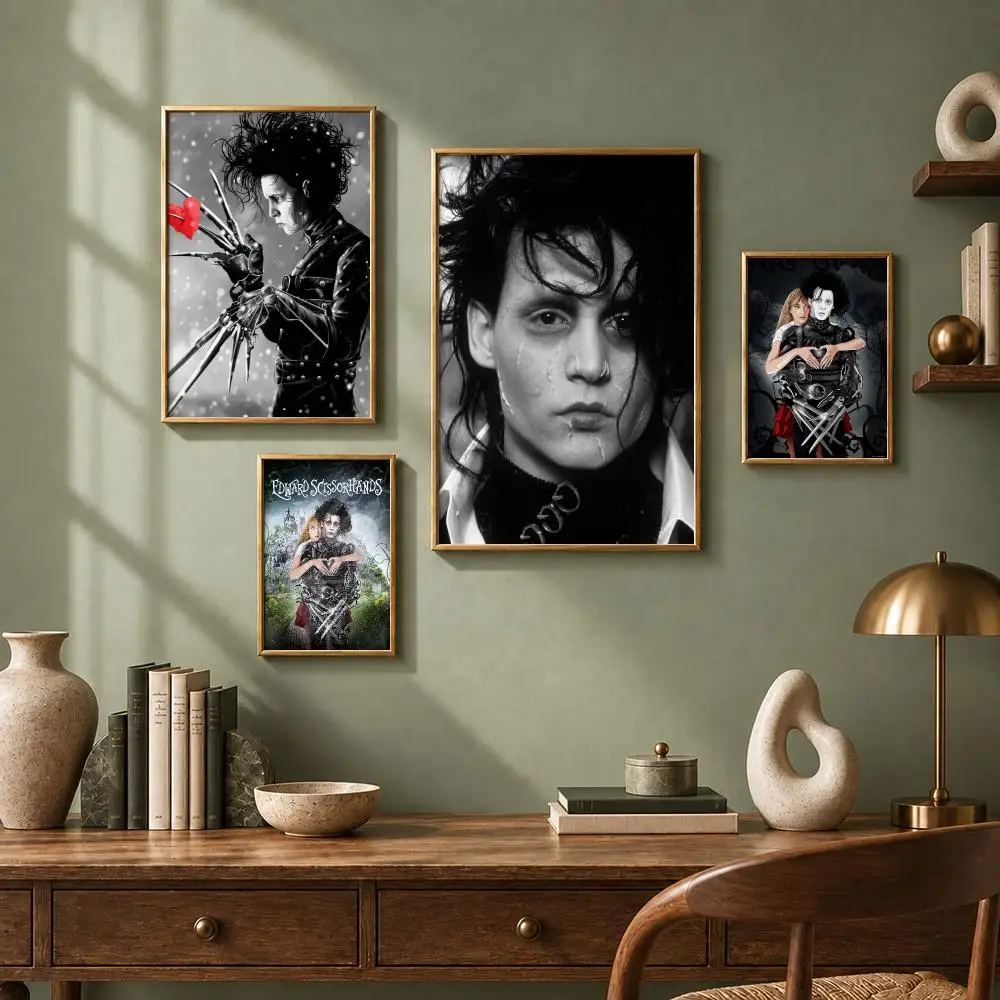 Gothic Movie E-Edward ScissorhandsS Poster HD Self-Adhesive No Residue After Removal Ideal for All Kinds of Wall Decor