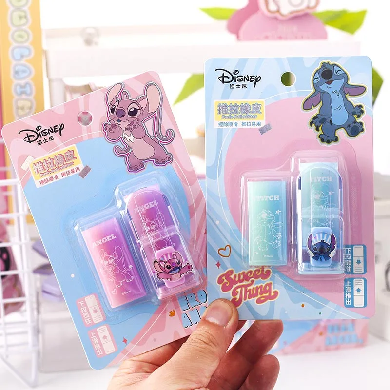 disney stitch push pull eraser grupo cute writing drawing lapis erasers artigos de papelaria para criancas material escolar presentes conjuntos por lote 01