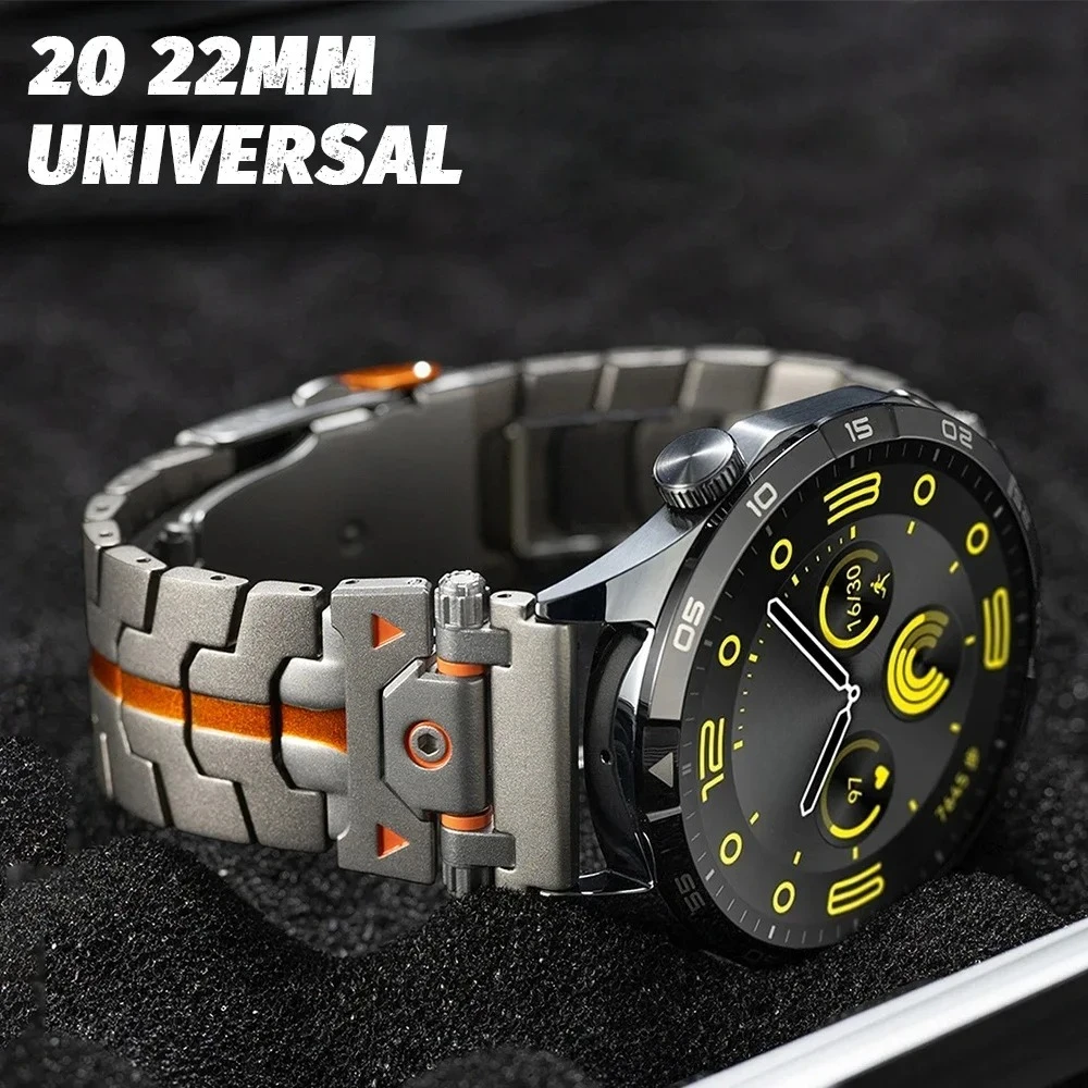 22 مللي متر 20 مللي متر حزام من الفولاذ المقاوم للصدأ لساعة سامسونج جالاكسي 4 5 6 7 4/6 كلاسيكي نشط 2 الفرقة لـ Amazfit Bip 3 هواوي GT5/4 GT3 2e