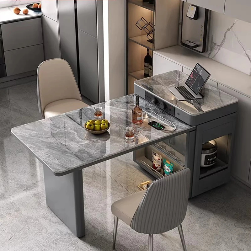 Metal Luxury Dining Tables Square Design Eating Brown Luxury Dining Tables Modern Space Saving Tavoli Da Pranzo Furniture Home