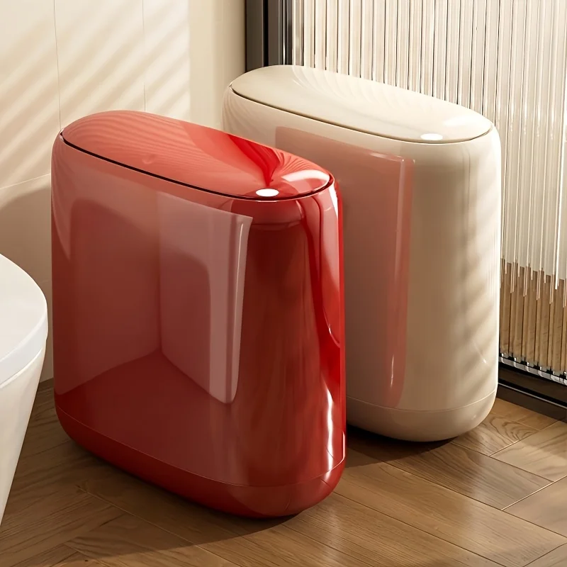 Poubelles couvertes de grande capacité, poubelles de cuisine et de bureau ultra-fines et à espacement étroit, poubelles à contact, odeurs isolées
