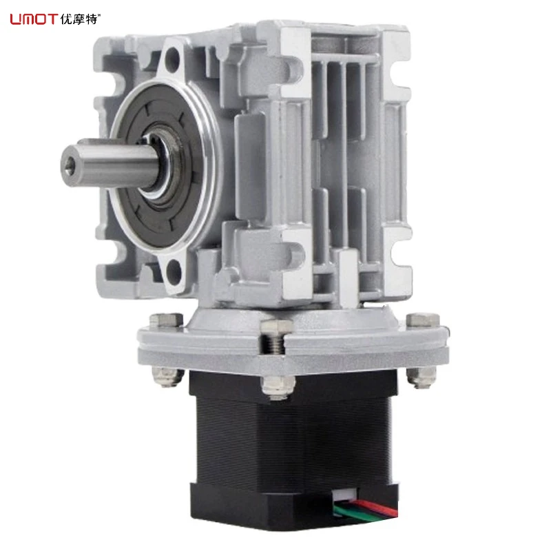 UMOT High Precision Ratio 1:5-1:60 Single/Double/Hole Shaft DC Nema 17 Worm Geared Reducer Stepper/Step Motor with Worm Gearbox