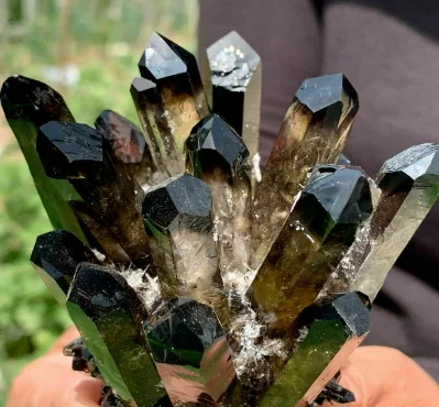 Beautiful Natural Black Smoky Quartz Crystal Cluster Mineral Healing Spirit Energy Home Office Aquarium Decoration Gift