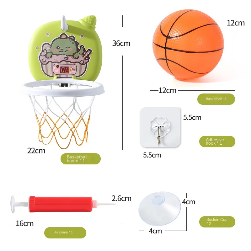 Marco de baloncesto para niños, estante colgante para pelotas de bebé, juguetes interactivos para padres e hijos sin perforar, regalo