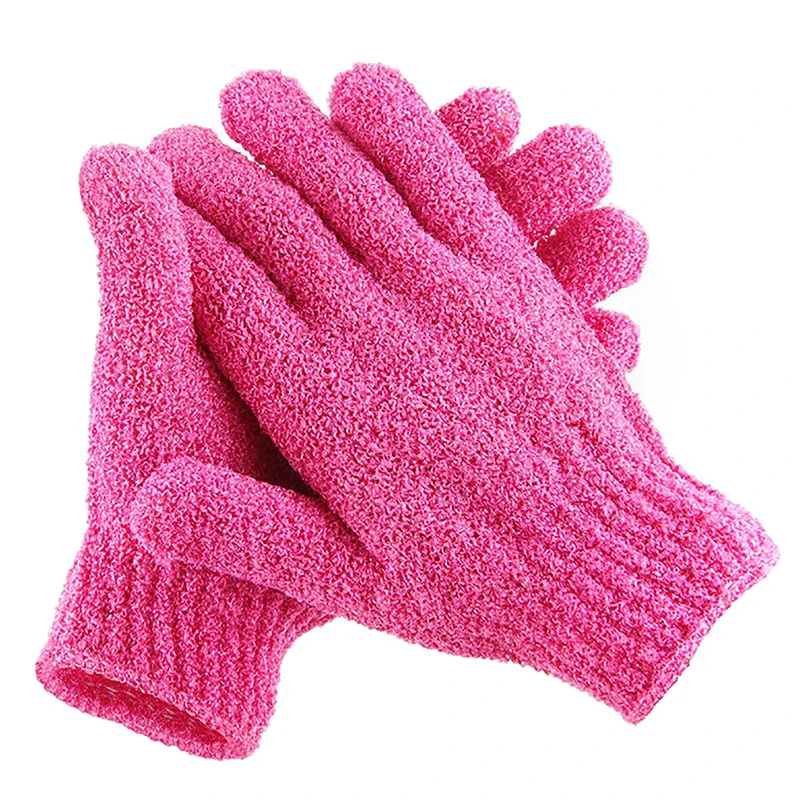 1pair Cleaning Bath Glove Shower Scrub Body Massage Spa Foam Rubbing Mud Peeling Exfoliating Five-finger Bathroom Accessories