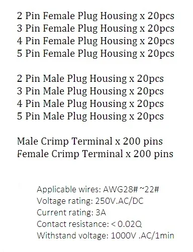 560-teiliges SM2.54 Kit 2,54mm Rastermaß JST SM Steckverbinder Crimpzange 2 3 4 5 Pin Stecker/Buchse Gehäuse Steckverbinder Sortiment Set – Detail 3