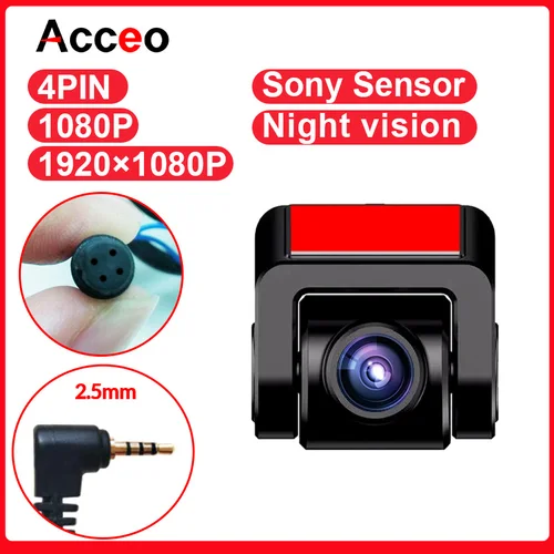 Acceo Monitor de cámara de visión trasera de coche 1080p 2,5mm cámara de visión trasera de visión nocturna de 4 pines con Cable de 6m/10m/15m para DVR de coche de E-ACE