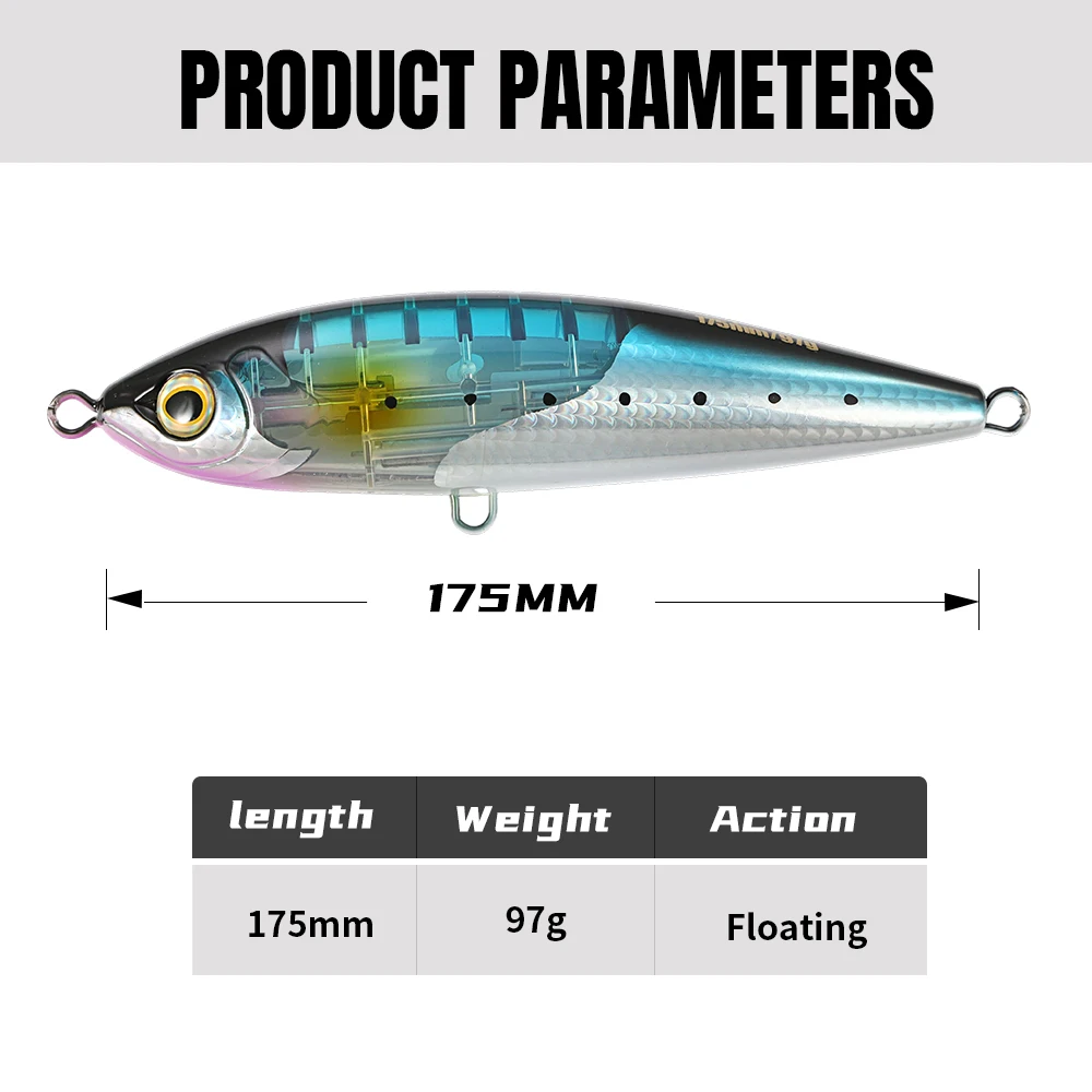 Jigging Pro SS175 – Señuelo de superficie con efecto UV para atún y GT - imagen 3