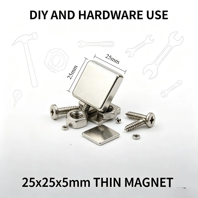 25x25x5mm N35 Quadrate Neodymium Block Magnet NdFeB Permanent Rare Earth Magnet for Engineering Workpiece Handmade Production