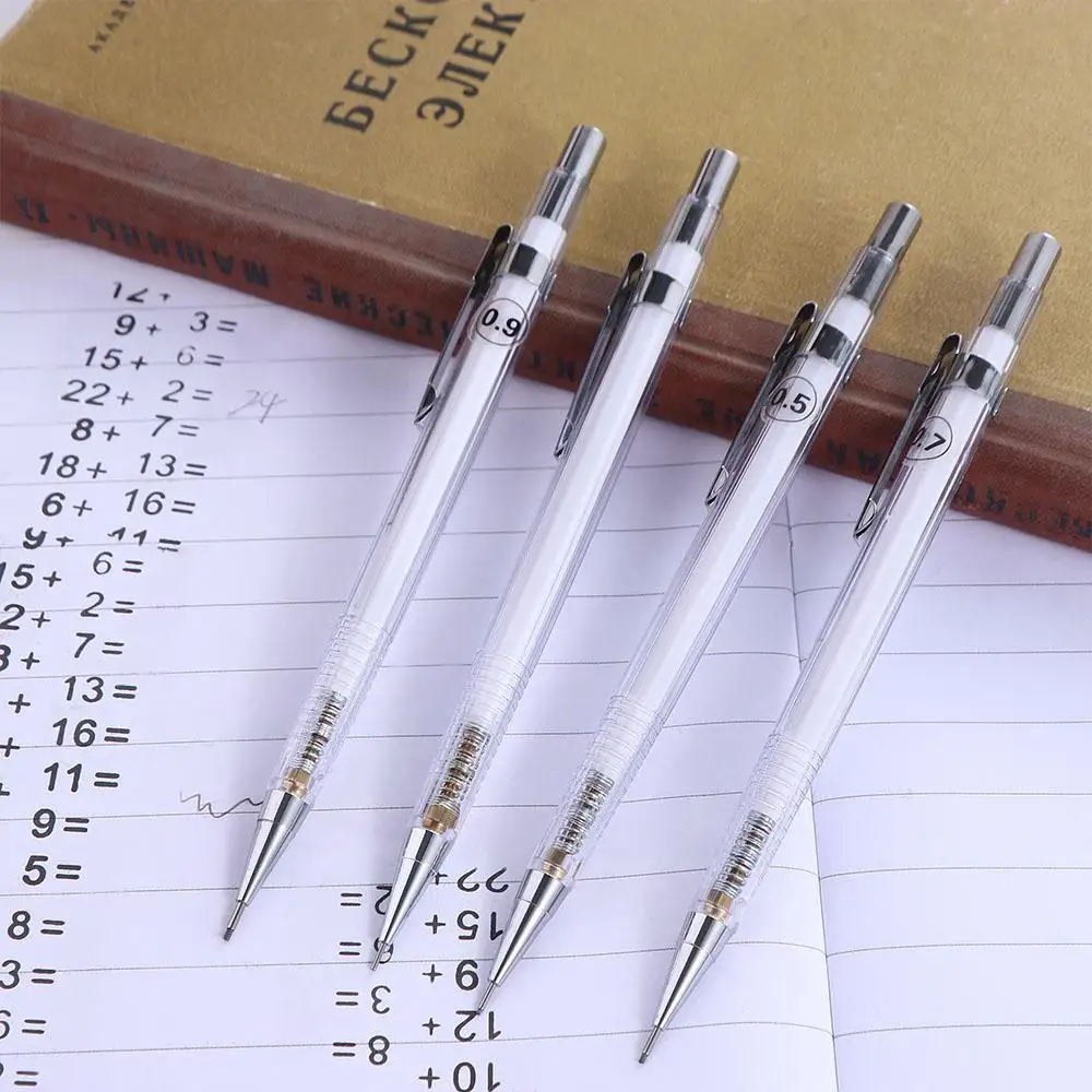 Office Transparent 0.3 0.5 0.7 0.9mm Writing Art Painting Automatic Pencil Mechanical Pencil Propelling Pencil Movable Pencil