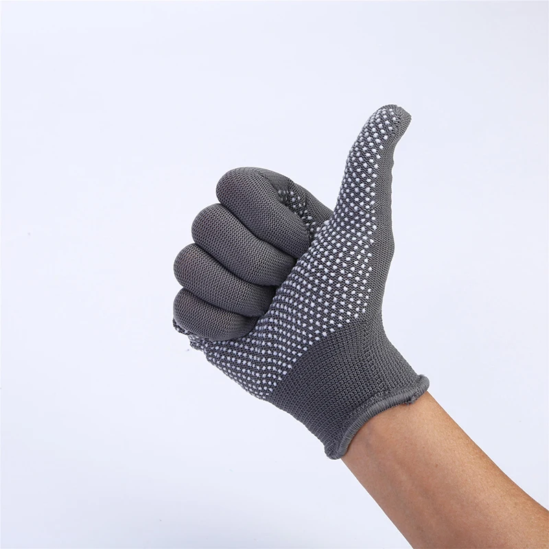 2คู่ถุงมือความปลอดภัยลื่นไนลอนไร้รอยต่อถุงมือก่อสร้างถุงมือถักถุงมือ