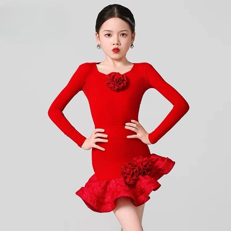

Latin Dance Training Suit for Girls - New Autumn-winter Style - High-quality Children's Professional Dance Suit for Training