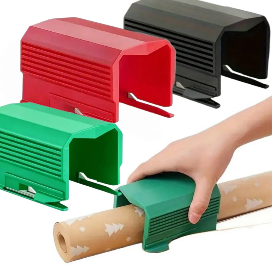 Manual Portable Wrapping Paper Roll Cutter Gift Wrap Slicer DIY Christmas Holiday Packaging Cutting Tool Home Wrapping Accessory