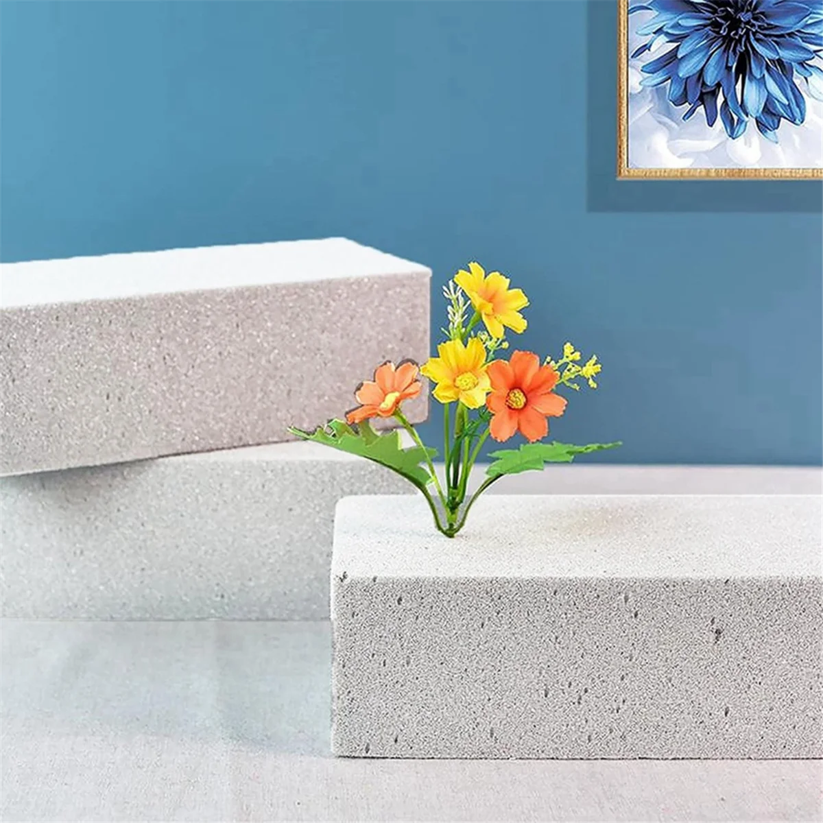 4Pcs Dry Floral Foam for Wet Floral Foam Bricks Szare klocki florystyczne do aranżacji kwiatowej