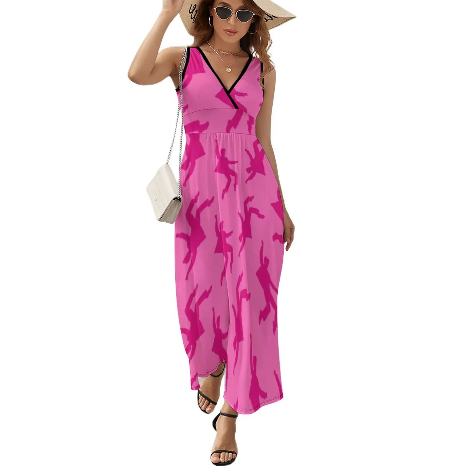 

Pink Elvises Pattern Sleeveless Dress summer dress for women 2023 Woman's evening dress women clothes Dress women