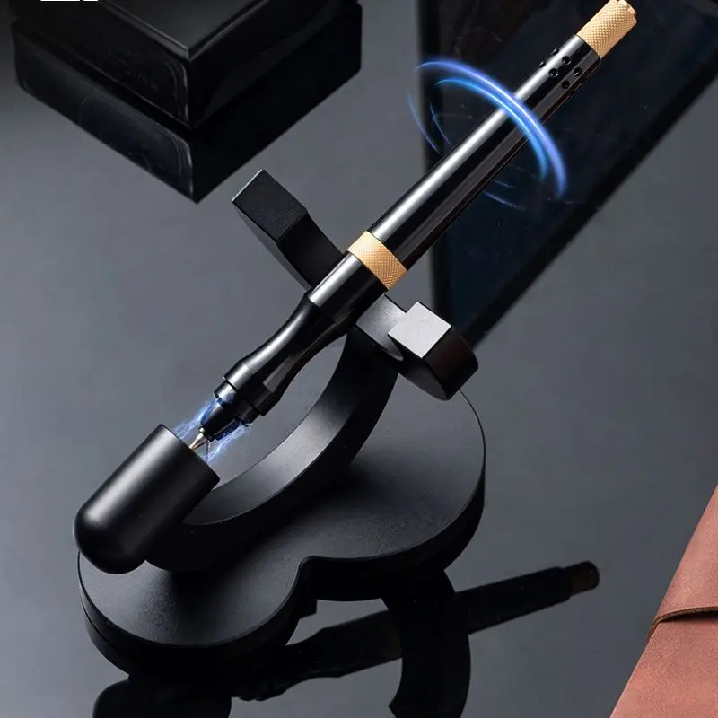 

New Red/Black Magnetic Levitation Aluminum Alloy Self Supporting Signature Pen Can Stand Up Daily Convenient Office Pen Gift Box