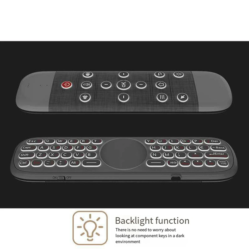 T36C Q40 Voice Remote Control 2.4G Wireless Keyboard Air Mouse IR Learning Micro-Type Gyro Backlit Black