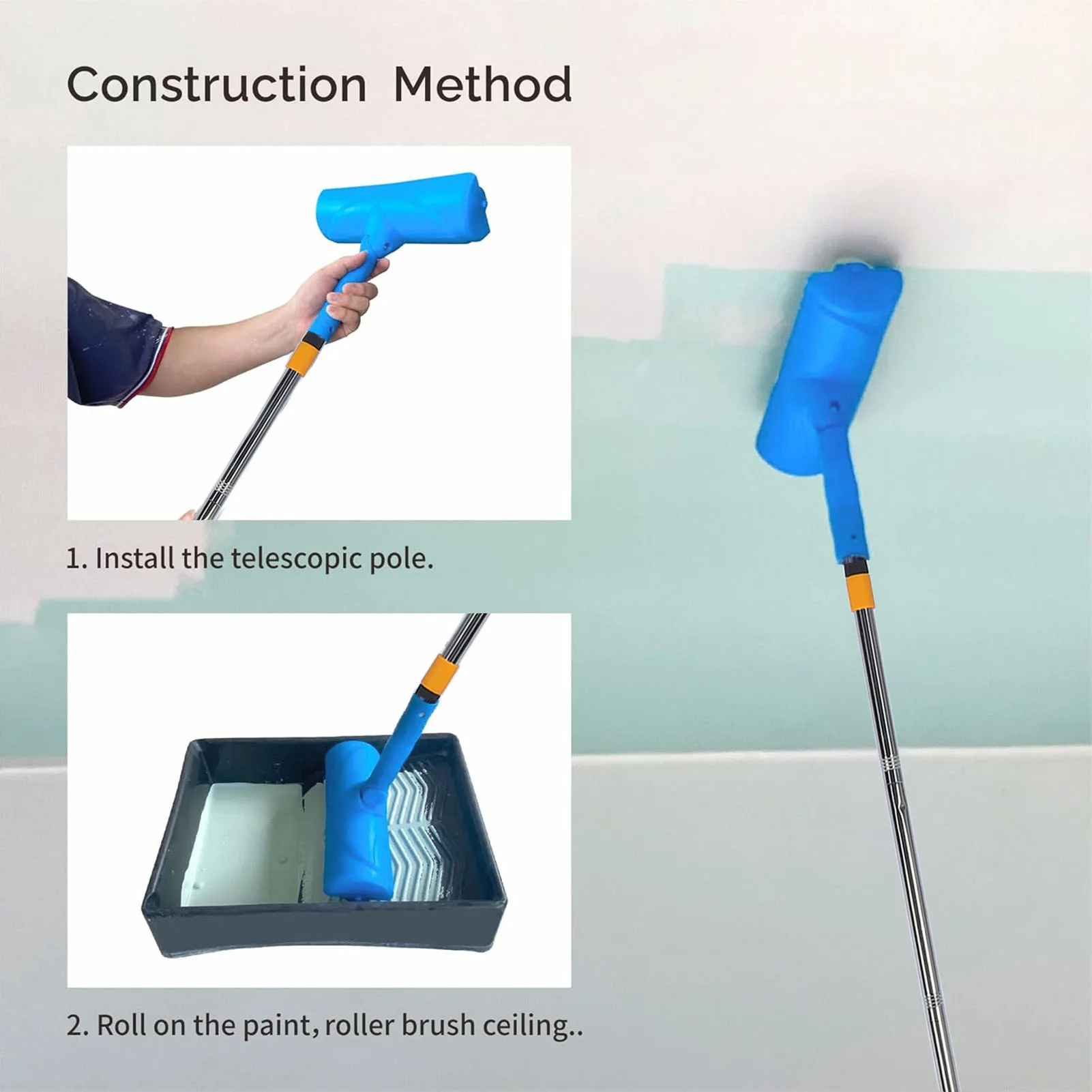 Ceiling Paint Roller Home Ceiling Paint Roller Convenient Handle Drip Proof Reusable 10 Inch with Roller  for Garage