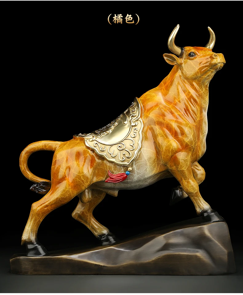 2023 Good luck home OFFICE CLUB Business Stock market finance Mascot bring wealth money bronze Fortune COW BULL statue