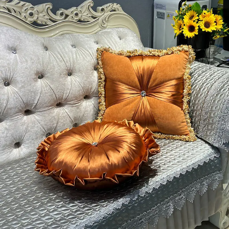 European-Style American Style High-End Luxury Sofa Pillow Rectangular Waist Pillow Removable and Washable with Core