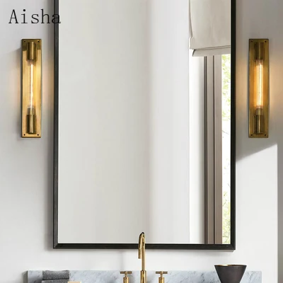 Americano de luxo lâmpada parede led quarto armário arandela decorativo cobre/cromo/preto retro interior iluminação decorativa
