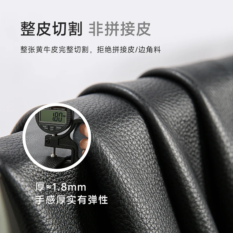 High-end original open-edge craftsmanship Xiatu big black cow black all-green leather sofa