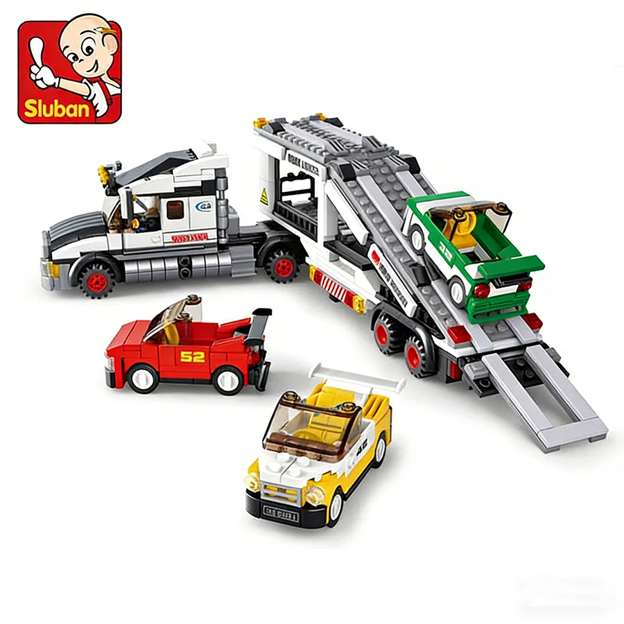 638PCS 슬루반 0339 운송 차량 버스 블록 세트 테크닉 시티 브릭 어린이 DIY 교육용 장난감 생일 선물