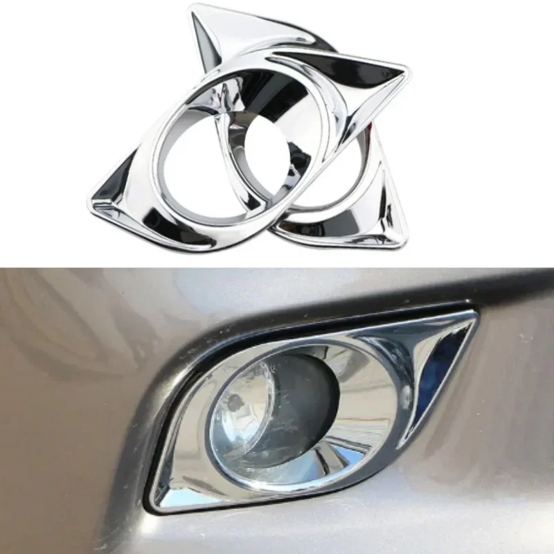 For Nissan Versa Latio Almera Sunny 2011 2012 2013 2014 2015 2016 2017 2Pcs Chrome Front Fog Light Cover Sticker Accessories view 4