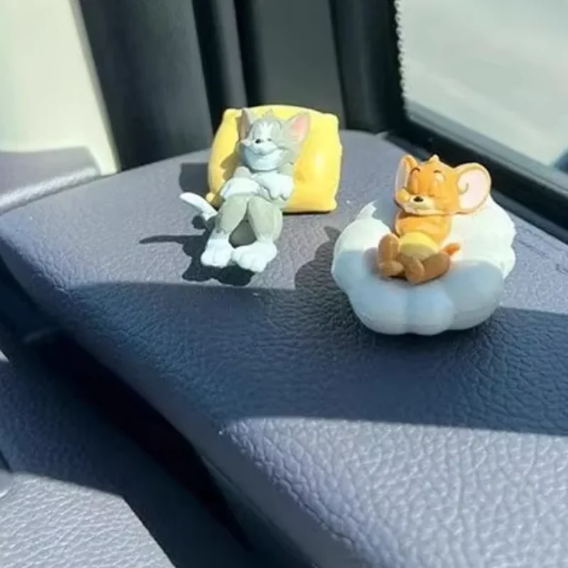 Kawaii Sleeping Doll Car Decoration Cute Cartoon Dashboard Decoration with Yellow Pillow Resin Doll Desktop Decoration Gift view 4
