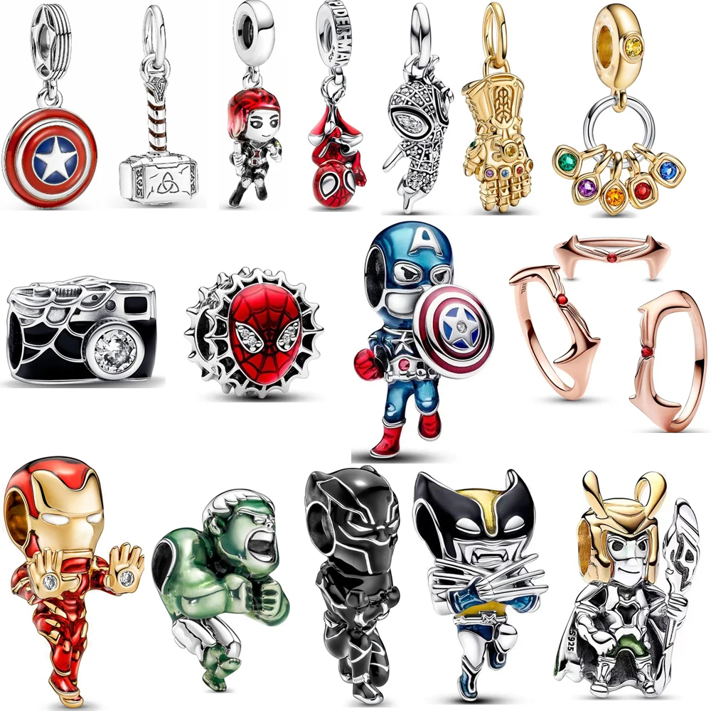 New Hot Charm Widow Spider Beads Necklace Pendant Fit Original Pandora Bracelet Jewelry 925 Sterling Silver plated