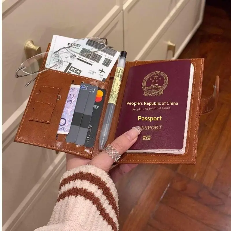 （Summer4）Travel Passport Wallet Women Man Card Holder RFID Blocking Credit Card ID Bag Plane Ticket Holder Multifunction Wallets view 5