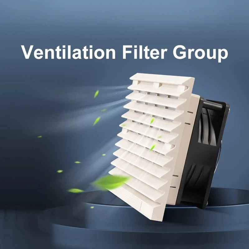 SF8803C-EC Filter Fan Set, 110-230V AC/DC Cabinet Ventilation Cooling Fan with Dust Filter