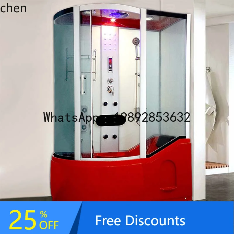 

AA integral shower room bathroom bath integrated household glass door steam bath room with bathtub