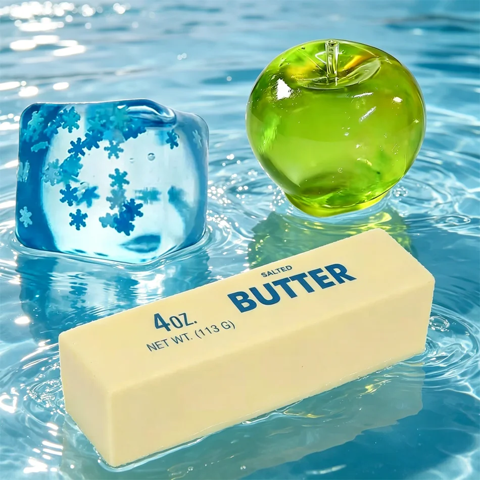 Squishy Green Apple/Butter Stress Ball Soft Fidget Sensory Toy for ADHD Autism Slow Rebound Squeeze Toy for Adults Kids Gift