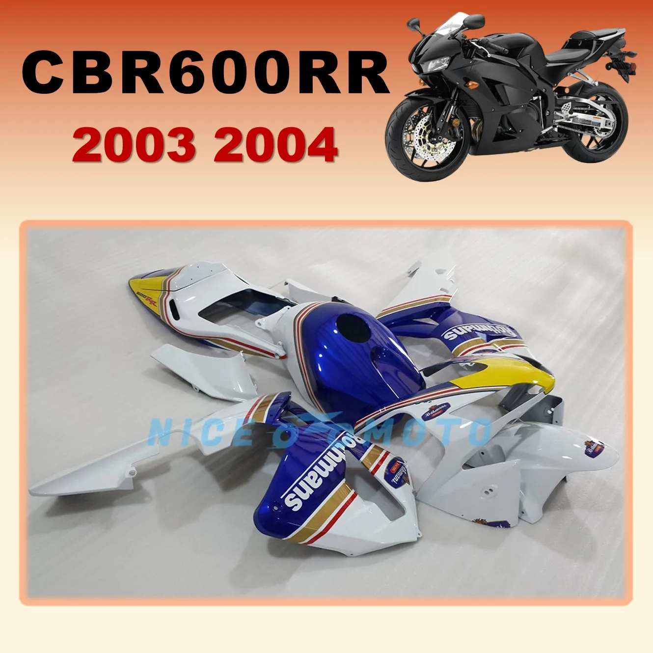 

Custom Motorcycle Accessories Fairings kit Fit for Honda CBR600 2003 2004 Fairings kit cbr 600rr 03 04 CBR600RR XF19