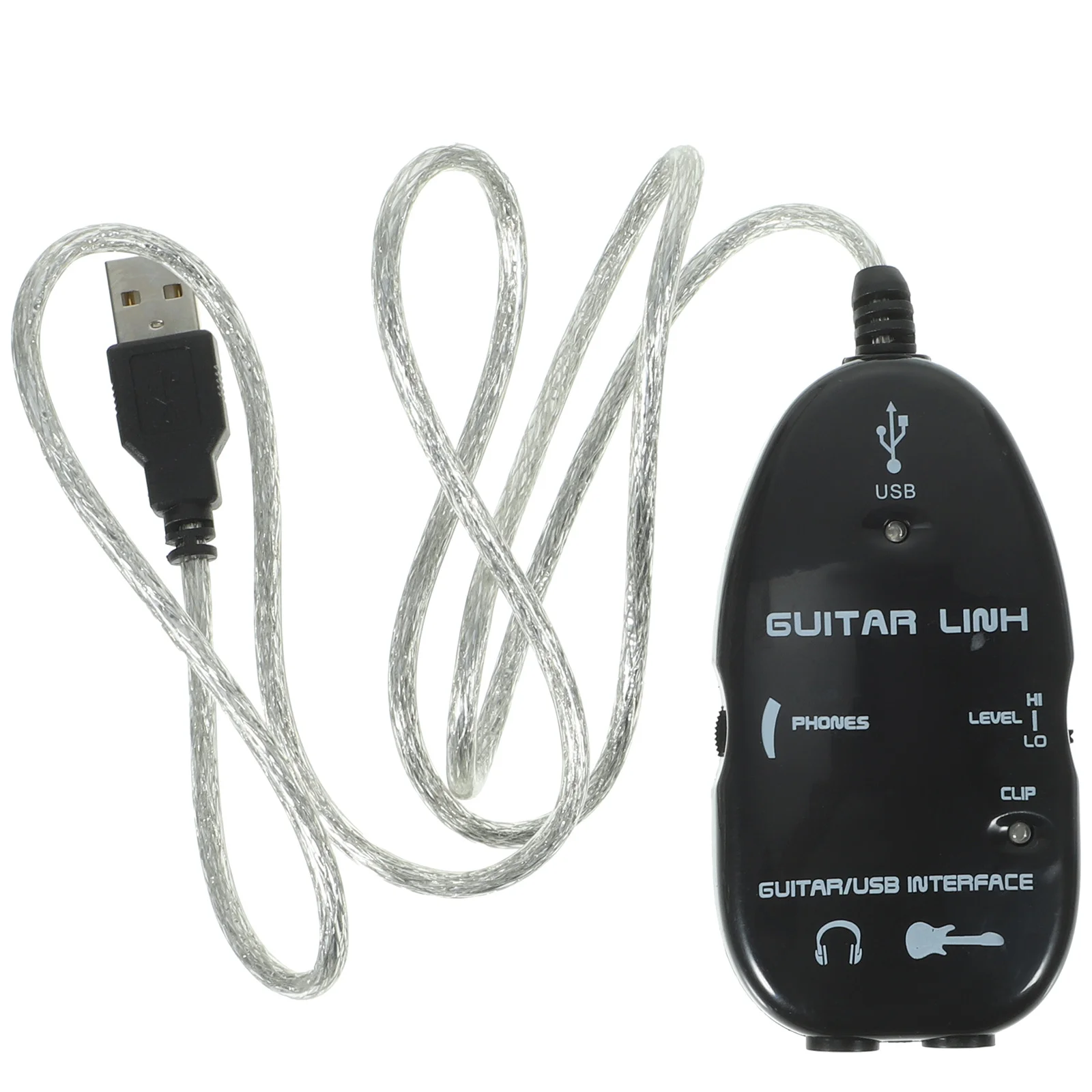 USB Cable Black Audio Recording Adapter for Pc Electric Guitar Bass Playback Modeling Effects Studio