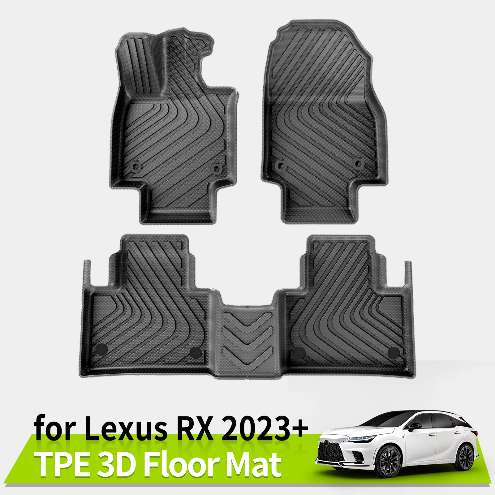 3D Floor Mats for Lexus RX 2023 2024 All-Weather Anti-Slip Waterproof Pads Accessories TPE Left Hand Driving