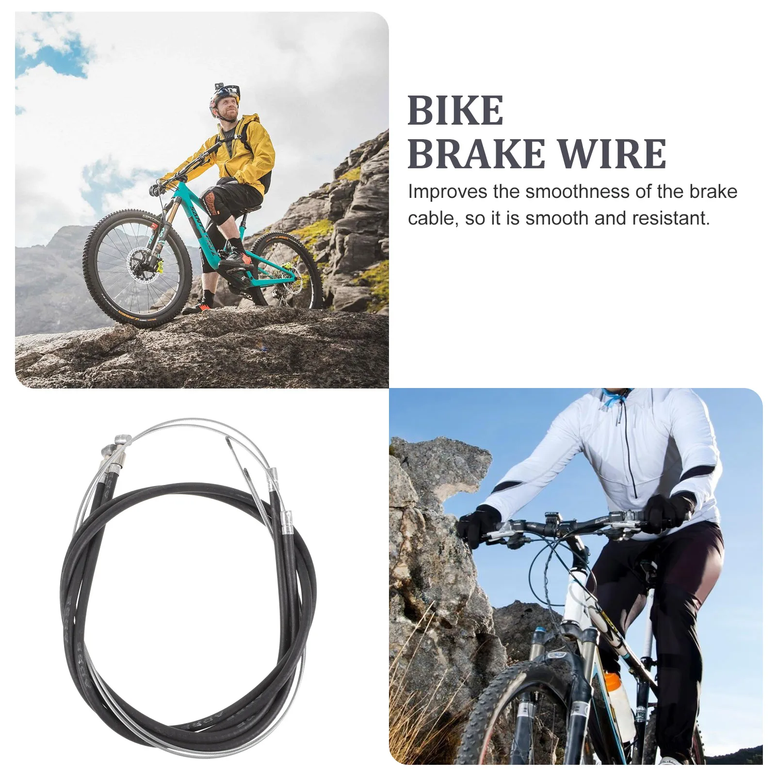 

2Pcs Wheelchair Brake Cable Plastic Steel Smooth Wear-Resistant Bike Brake Line Replacement Front Rear Cycling Supplies