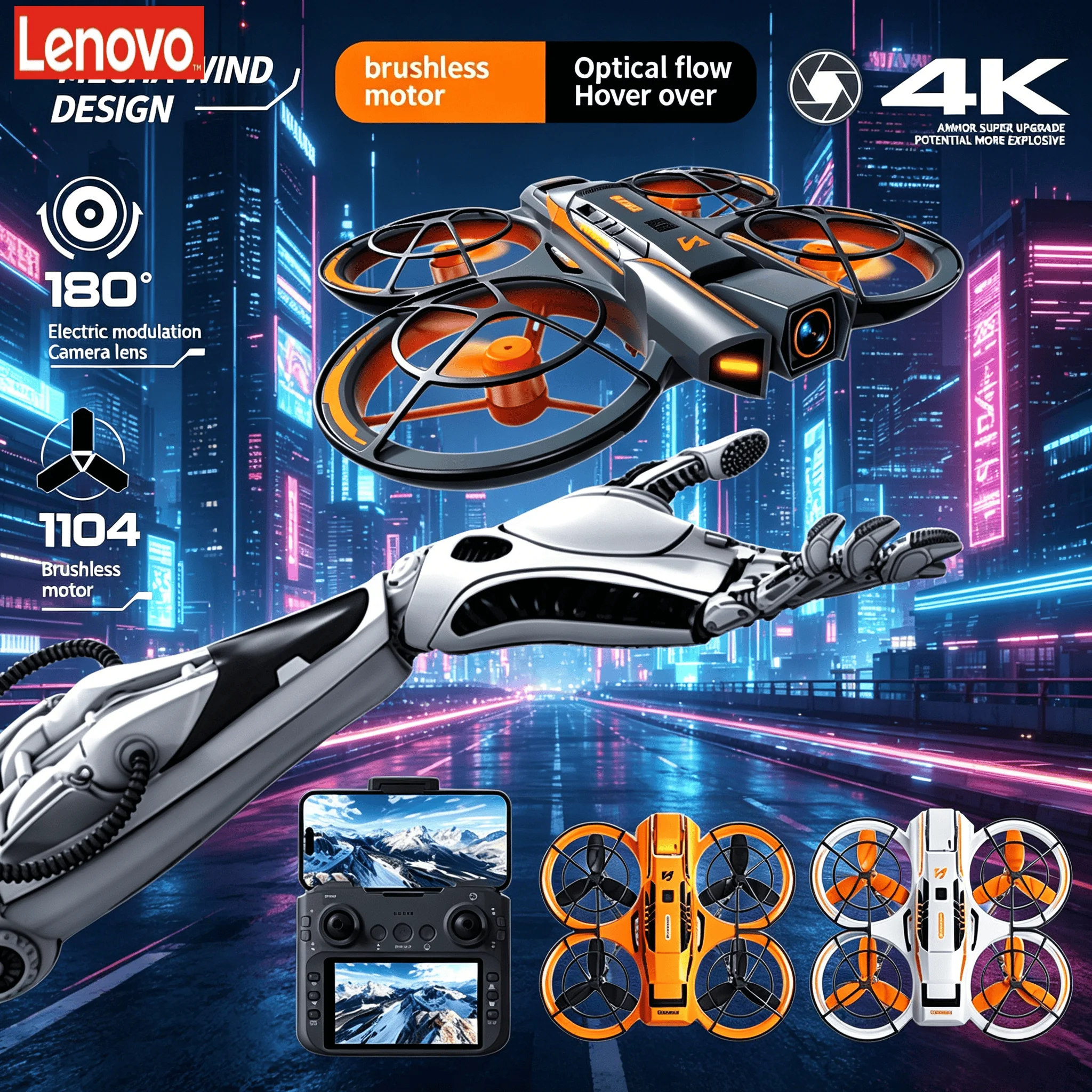 

Lenovo A21 Pro Drone 8KHDDual Camera 5G WiFi FPV Infrared Obstacle Avoidance Brushless Motor Foldable Professional RC Quadcopter