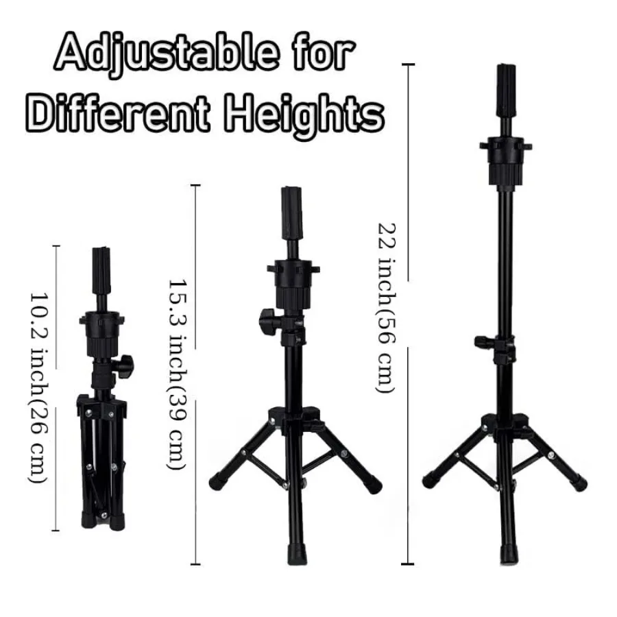 18 رأس عارضة أزياء مع 100 شعر بشري حقيقي لتدريب التجميل وممارسة تصفيف الشعر تتضمن حامل ثلاثي القوائم قابل للتعديل