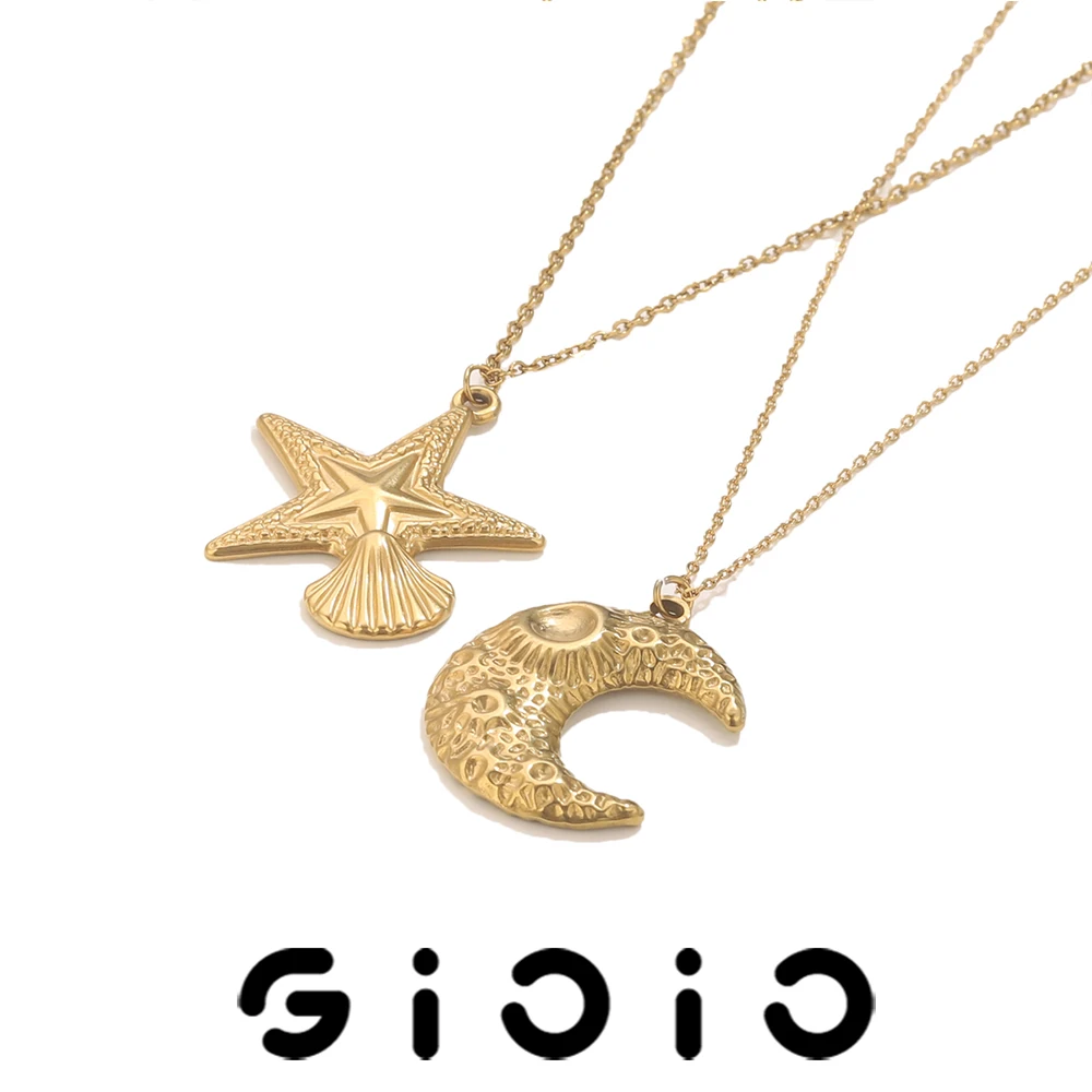 

GIOIO Women's Minimalist Y2K Style Stainless Steel Pendant Necklace Trendy Fashion Waterproof Necklaces Vacation Travel Jewelry
