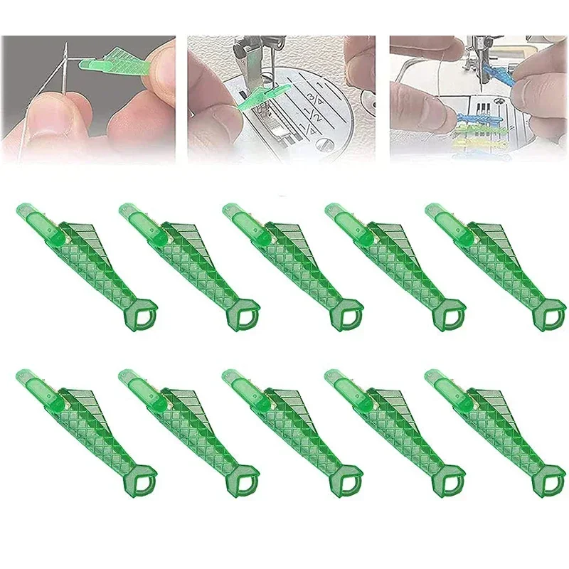 3/5/10pcs Automatic Needle Threader Fish Shape Sewing Tools Green Punch Cell Phone Sewing Thread Device Accessories