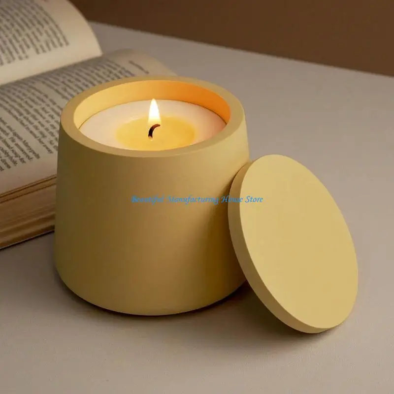 E56A الراتنج جرة العفن DIY شمعة مصنوعة يدويا كوب صندوق تخزين الاسمنت الجص قوالب السيليكون #5