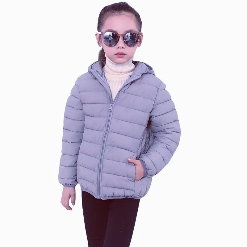 Children Teen Lightweight Down Jackets Outdoors Sports Casual Coat Kids Boys Girls Winter Autumn Fashion Zipper Hooded Outerwear