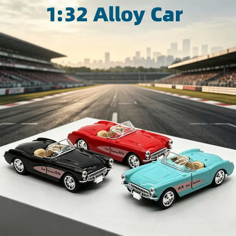1:32 Scale Replica Retro Convertible Sports Car Alloy Model, Double-Door Openable Classic Nostalgic Vintage Car Static Collectio