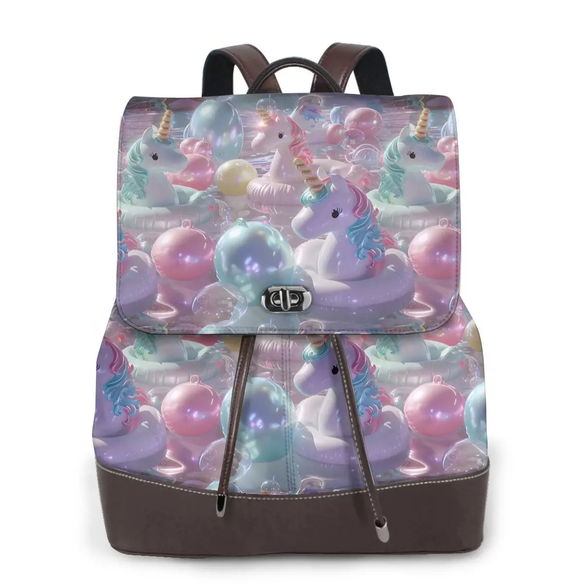 يونيكورن يطفو ديكور أنماط ثلاثية الأبعاد جديد حار المرأة على ظهره مصمم جلد عالي الجودة بسيط موضة حقيبة ظهر ذات سعة كبيرة