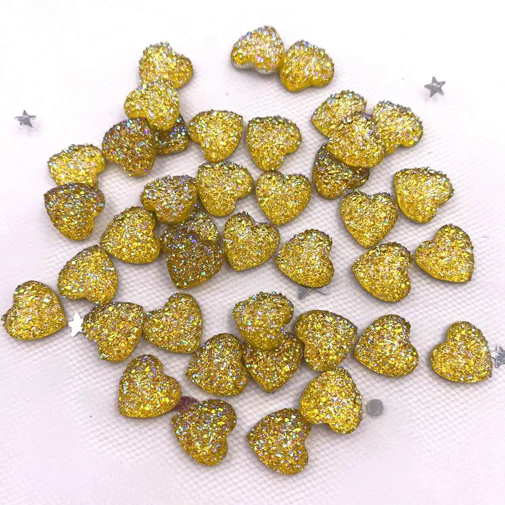 100pcs AB Resin 8mm Bling Mini Sweet Heart Ore Flatback Rhinestone Ornaments DIY Wedding Appliques Nail Art Gem Craft SL696