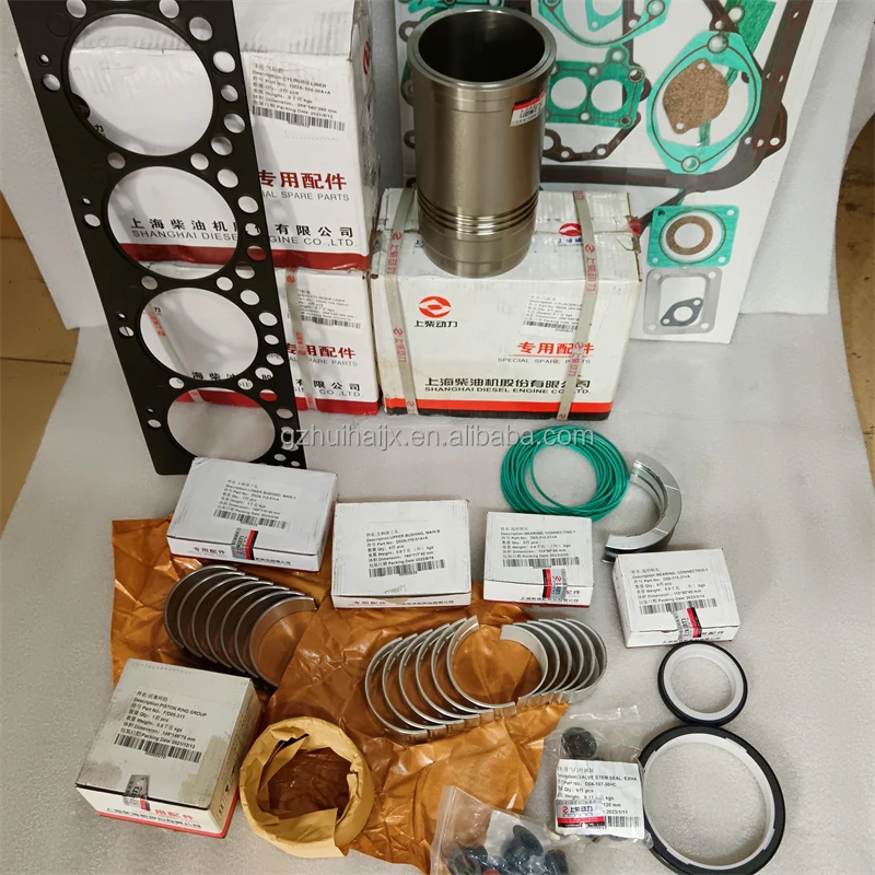 Shanghai SDEC Diesel Engine Spare Parts Con Rod Bearing Oil Seal Gasket Kits Bushing Piston Ring Cylinder Gasket